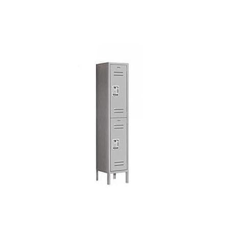 Salsbury Industries Salsbury Industries 62155GY-U 12 in. W x 66 in. H x 15 in. D Standard Metal Locker-Double Tier-1 Wide-Gray-Unassembled 62155GY-U